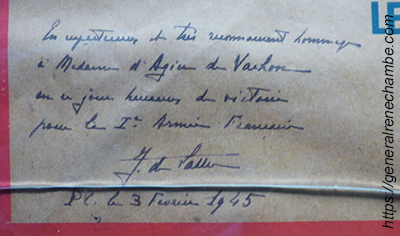 René Chambe - de Lattre de Tassigny à Colmar Affiche 5 février 1945 - détail