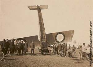 René Chambe - MS 12 Le Maurane Saulnier en pylône le 2 avril 1915