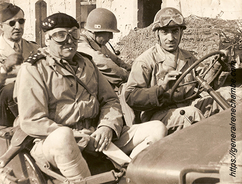 René Chambe - avec le général Juin CEF Italie 1944